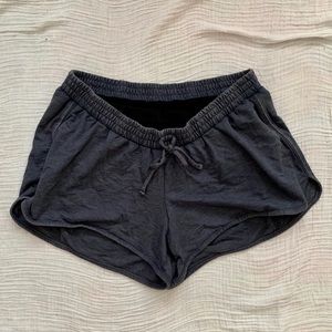 Blue Drawstring Maternity Shorts